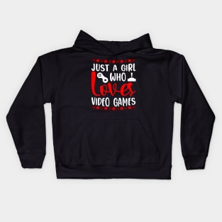 Just a girl who loves video games, gaming girl gift idea Kids Hoodie